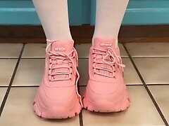 Bailey takes off her pink sneakers revealing her hot and sexy feet will make your cock cry