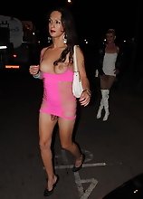 Naked Nicole poses on the streets